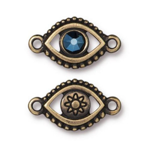 Evil Eye Link With Crystal SS20 20.4x11.4mm - 6개