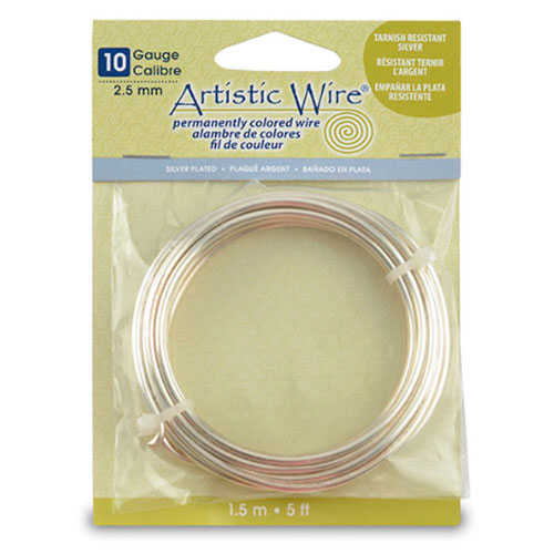 Silver Plated Tarnish Resistant Colored Copper Craft Wire 2.60mm - 1.5m