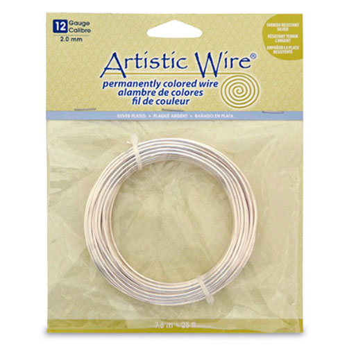 Silver Plated Tarnish Resistant Colored Copper Craft Wire 2.1mm - 7.6m