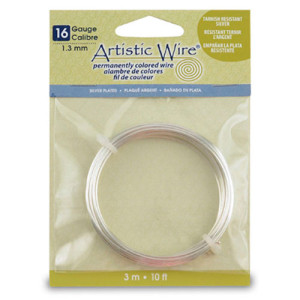 Silver Plated Tarnish Resistant Colored Copper Craft Wire 1.30mm - 3.1m