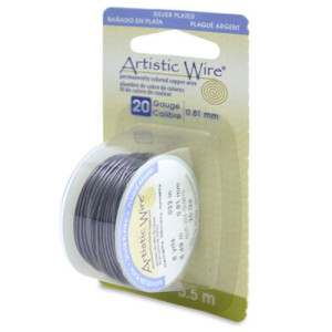 Silver Plated Tarnish Resistant Colored Copper Craft Wire 0.81mm - 5.5m