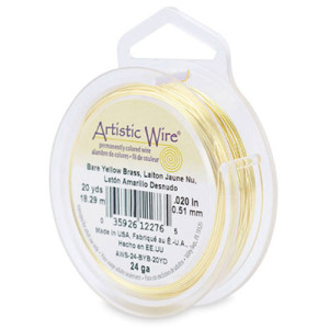 Bare Yellow Brass Craft Wire 0.51mm - 18.2m