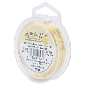 Bare Yellow Brass Craft Wire 0.41mm - 27.4m