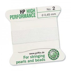 High Perform Bead Cord White 0.45mm - 2m