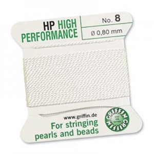 High Perform Bead Cord White 0.8mm - 2m