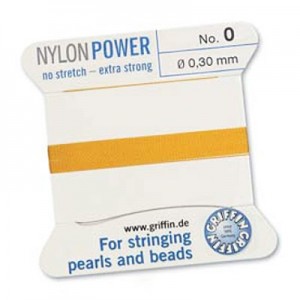 Griffin Nylon Bead Cord Amber 0.3mm - 2m