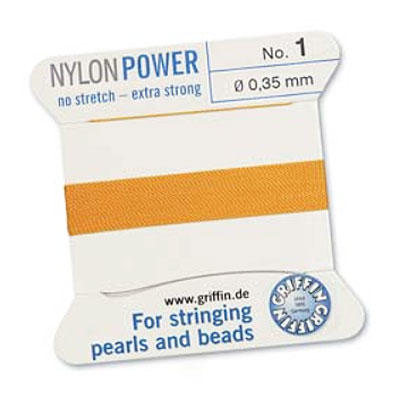 Griffin Nylon Bead Cord Amber 0.35mm - 2m