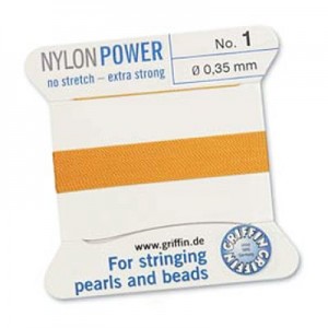 Griffin Nylon Bead Cord Amber 0.35mm - 2m