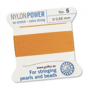 Griffin Nylon Bead Cord Amber 0.65mm - 2m