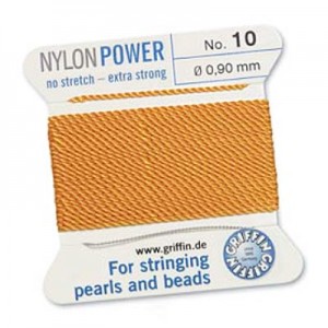 Griffin Nylon Bead Cord Amber 0.9mm - 2m
