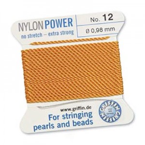 Griffin Nylon Bead Cord Amber 0.98mm - 2m