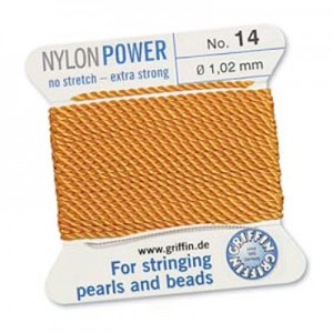 Griffin Nylon Bead Cord Amber 1.02mm - 2m