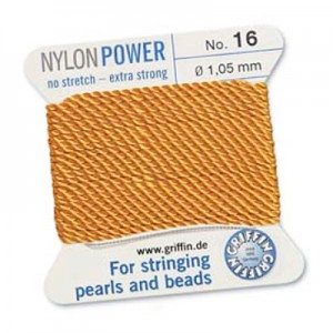 Griffin Nylon Bead Cord Amber 1.05mm - 2m
