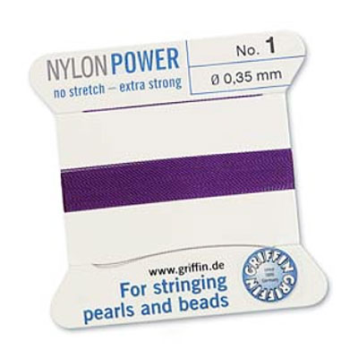 Griffin Nylon Bead Cord Amethyst 0.35mm - 2m