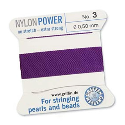 Griffin Nylon Bead Cord Amethyst 0.5mm - 2m