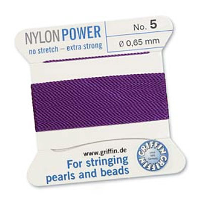 Griffin Nylon Bead Cord Amethyst 0.65mm - 2m