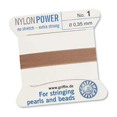 Griffin Nylon Bead Cord Beige 0.35mm - 2m