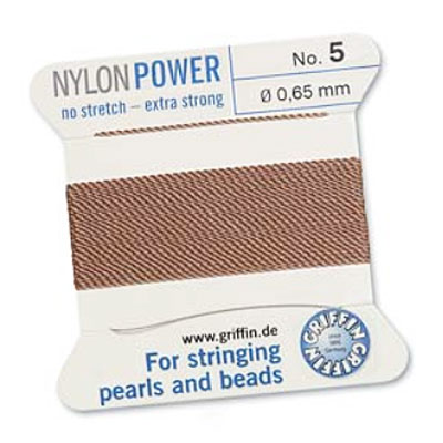 Griffin Nylon Bead Cord Beige 0.65mm - 2m