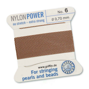 Griffin Nylon Bead Cord Beige 0.7mm - 2m