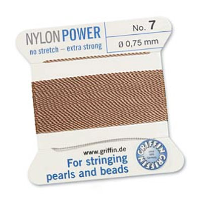 Griffin Nylon Bead Cord Beige 0.75mm - 2m