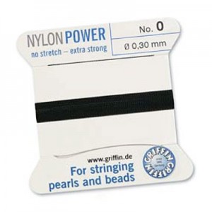 Griffin Nylon Bead Cord Black 0.3mm - 2m