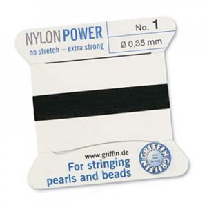 Griffin Nylon Bead Cord Black 0.35mm - 2m