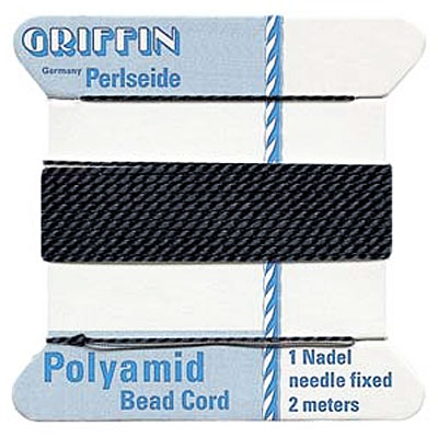 Griffin Nylon Bead Cord Black 0.45mm - 2m