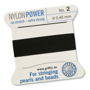 Griffin Nylon Bead Cord Black 0.45mm - 2m