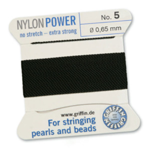 Griffin Nylon Bead Cord Black 0.65mm - 2m