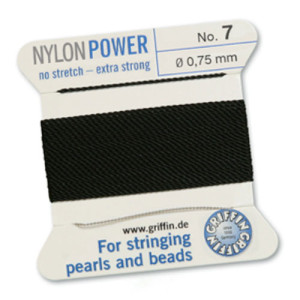 Griffin Nylon Bead Cord Black 0.75mm - 2m