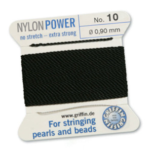 Griffin Nylon Bead Cord Black 0.9mm - 2m