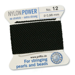 Griffin Nylon Bead Cord Black 0.98mm - 2m