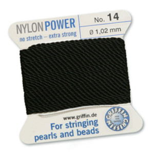 Griffin Nylon Bead Cord Black 1.02mm - 2m