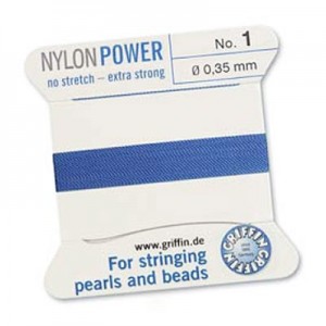 Griffin Nylon Bead Cord Blue 0.35mm - 2m