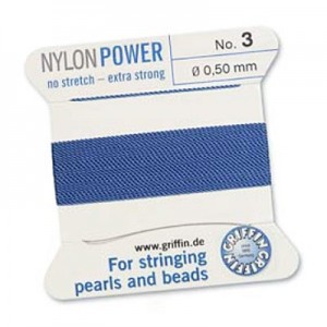 Griffin Nylon Bead Cord Blue 0.5mm - 2m