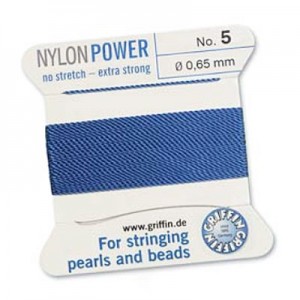 Griffin Nylon Bead Cord Blue 0.65mm - 2m