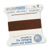 Griffin Nylon Bead Cord Brown 0.5mm - 2m