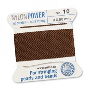 Griffin Nylon Bead Cord Brown 0.9mm - 2m