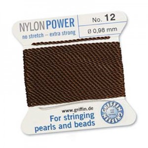 Griffin Nylon Bead Cord Brown 0.98mm - 2m