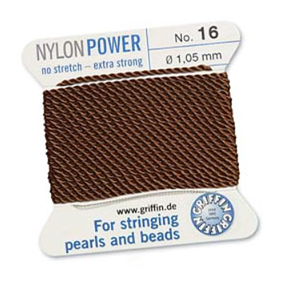 Griffin Nylon Bead Cord Brown 1.05mm - 2m