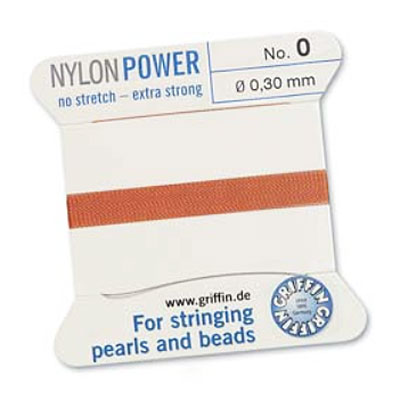 Griffin Nylon Bead Cord Cornelian 0.3mm - 2m