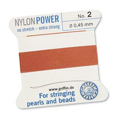 Griffin Nylon Bead Cord Cornelian 0.45mm - 2m