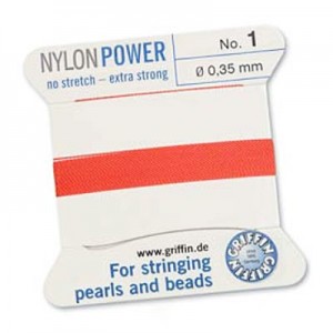 Griffin Nylon Bead Cord Coral 0.35mm - 2m