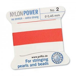 Griffin Nylon Bead Cord Coral 0.45mm - 2m