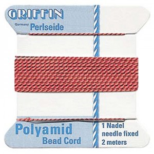 Griffin Nylon Bead Cord Coral 0.7mm - 2m