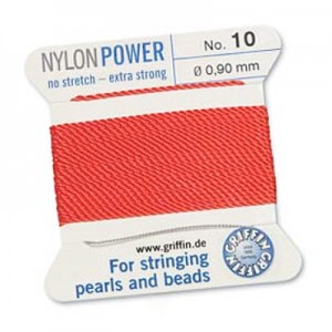 Griffin Nylon Bead Cord Coral 0.9mm - 2m