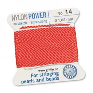 Griffin Nylon Bead Cord Coral 1.02mm - 2m