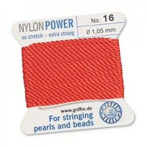 Griffin Nylon Bead Cord Coral 1.05mm - 2m