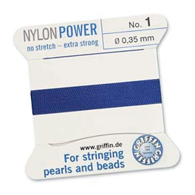 Griffin Nylon Bead Cord Dk Blue 0.35mm - 2m