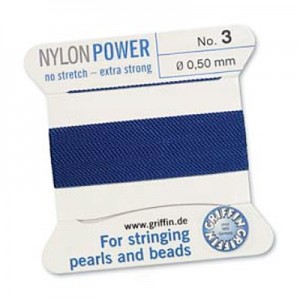 Griffin Nylon Bead Cord Dk Blue 0.5mm - 2m